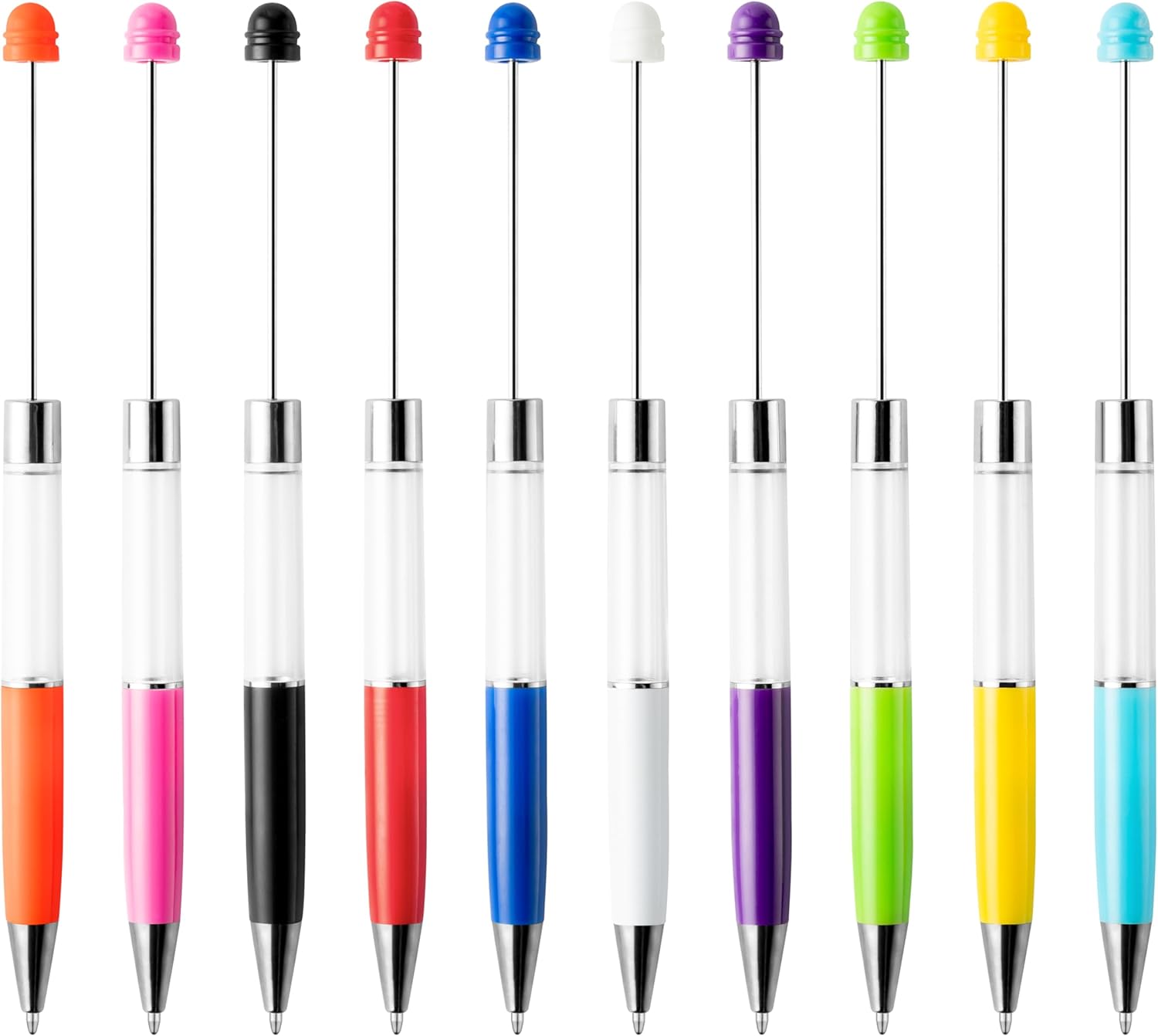 Wholesale 10pcs/50pcs Beadable Pens Plastic Empty Tube Floating Charms DIY Beaded Pen ACC-PN-JinBN018