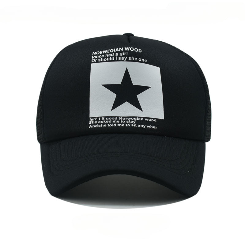 Wholesale Retro Printed Mesh Hat Five-pointed Star Baseball Cap ACC-HT-Xiny010