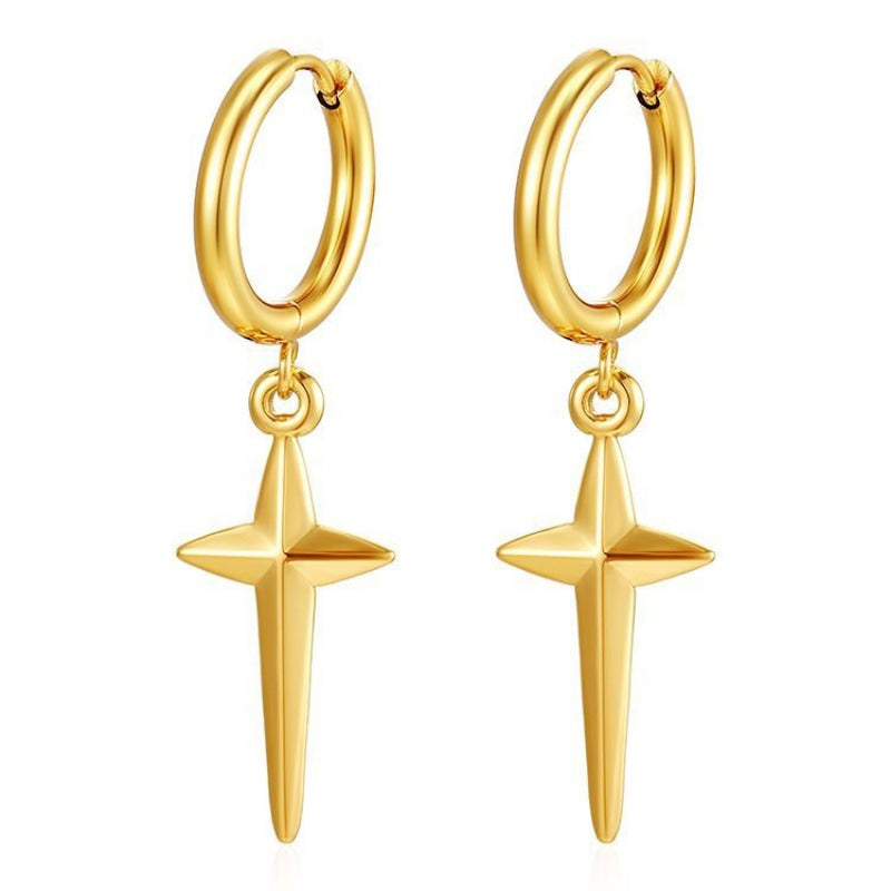 Wholesale Stainless Steel Cross Hoop Earrings ACC-ES-MuShan050