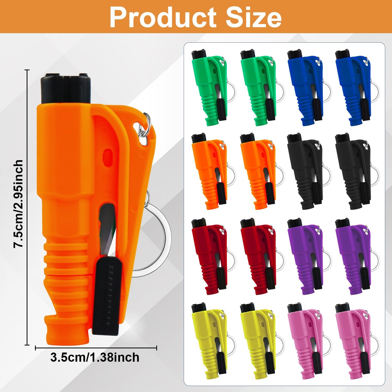 Wholesale Car Window Breaker Keychains Portable 3 in 1 Glass Breaker/Seat Belt Cutter/Whistle Multifunctional Car Accessories for All Vehicles