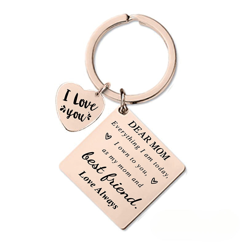Wholesale Mother's Day Gift Metal Square Keychain ACC-KC-Ganggu006