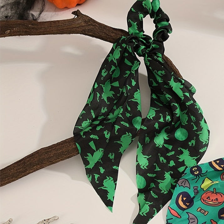 Wholesale Halloween Triangle Bandana Streamer Hair Scrunchies ACC-HS-Mulin003