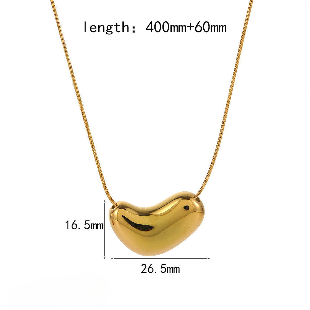 Wholesale Geometric Curved 18K Gold Stainless Steel Necklaces ACC-NE-LiQuan001