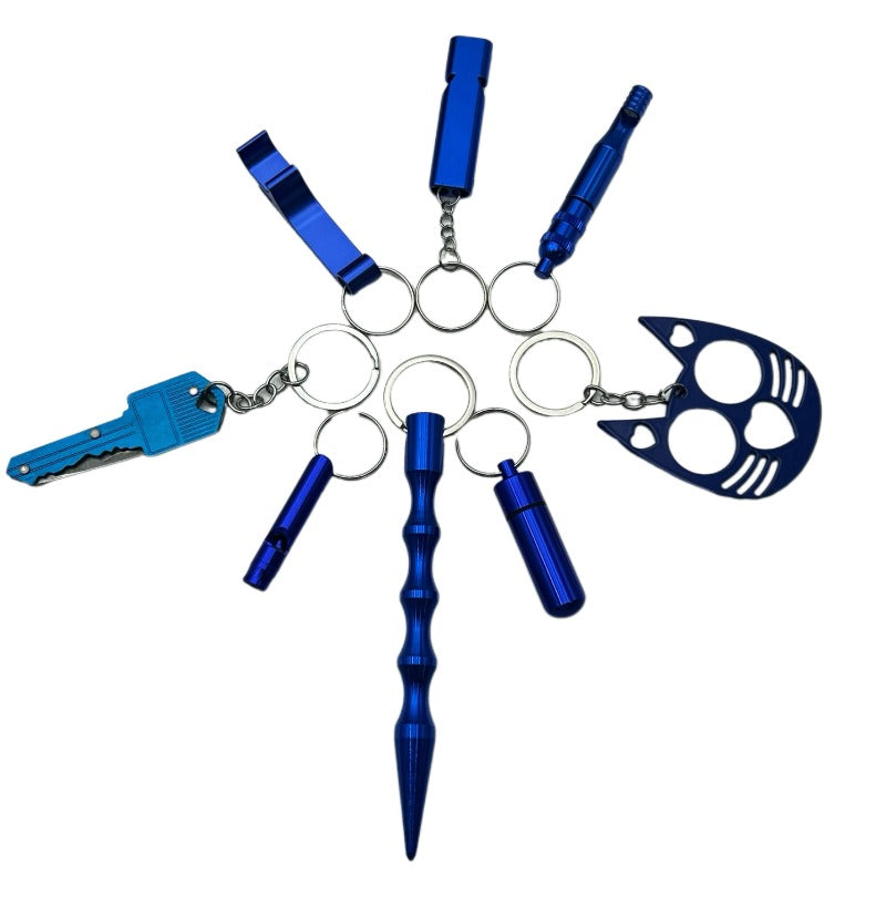 Wholesale 8pcs/set Outdoor Keychain Set Jewelry Accessories Keychain Pendant ACCHW-KC-KaBiao006