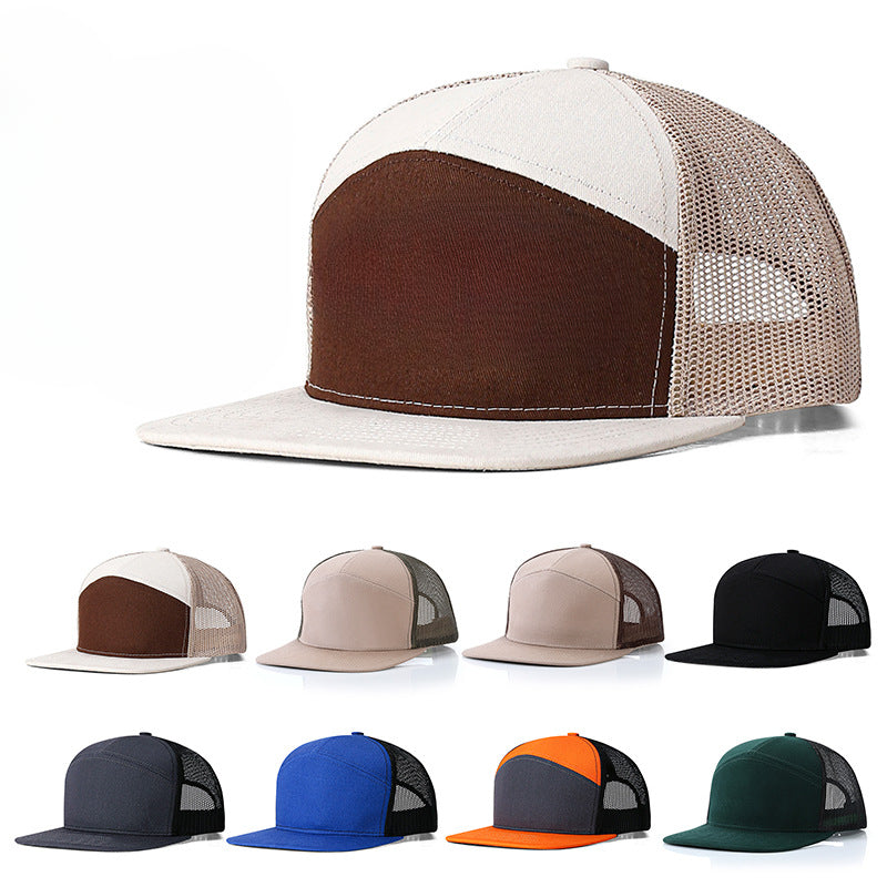 Wholesale Fabric Mesh Hats Breathable Trucker Hats Sun Visor Flat Brim Mesh Hats ACC-HT-ZhuoXing001