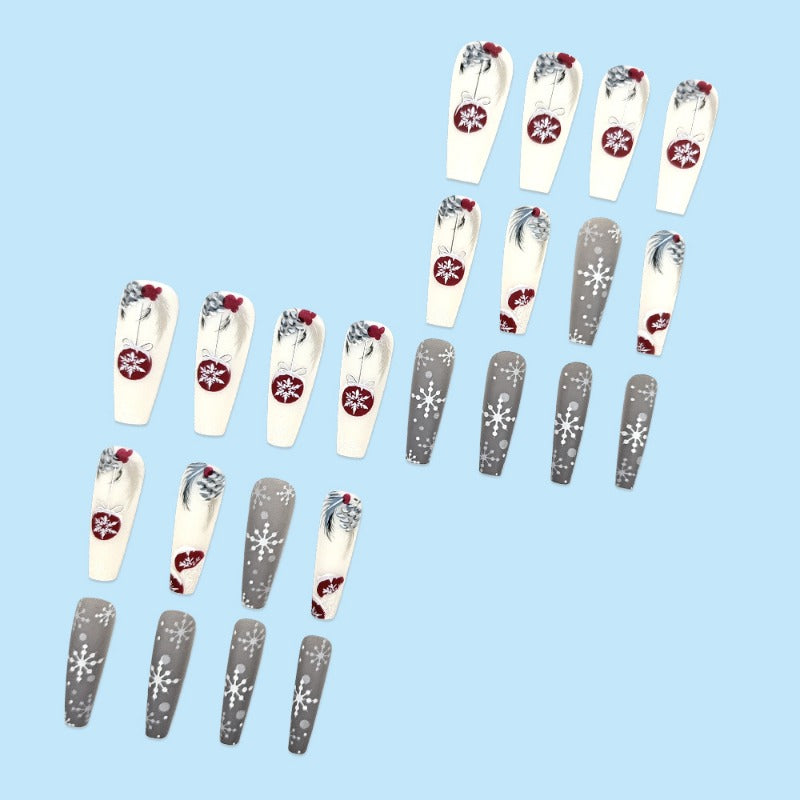 Wholesale 24 Pieces/box Christmas Balls Nails Kits Nail Stickers ACC-NS-QXJ032