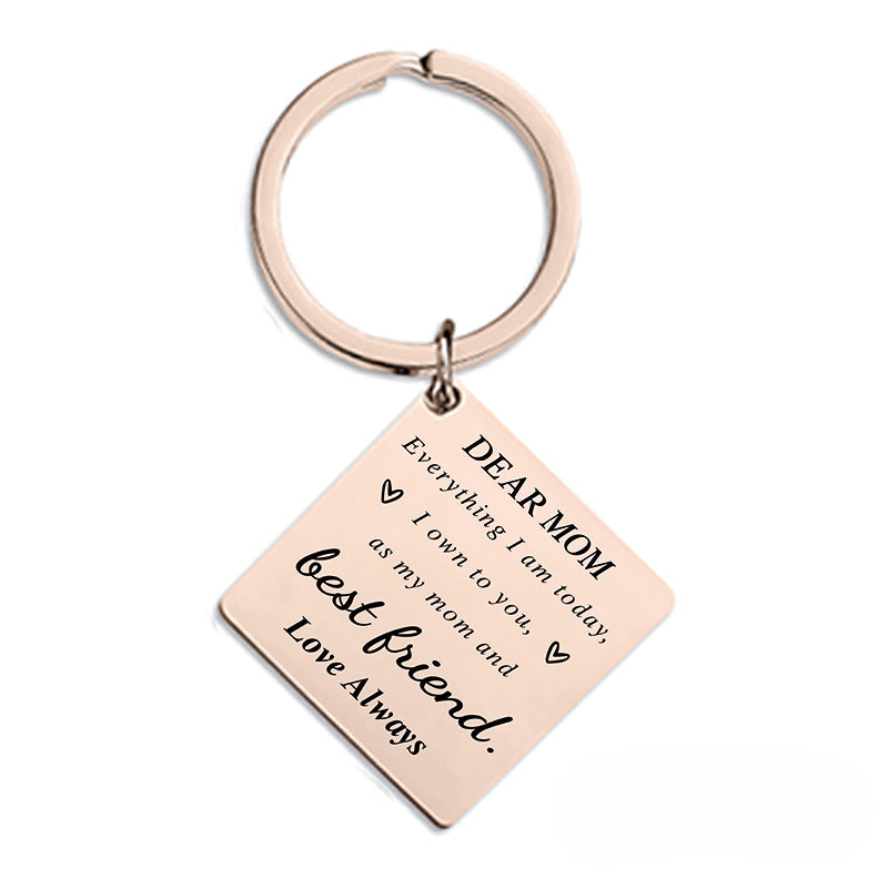 Wholesale Mother's Day Gift Metal Square Keychain ACC-KC-Ganggu008