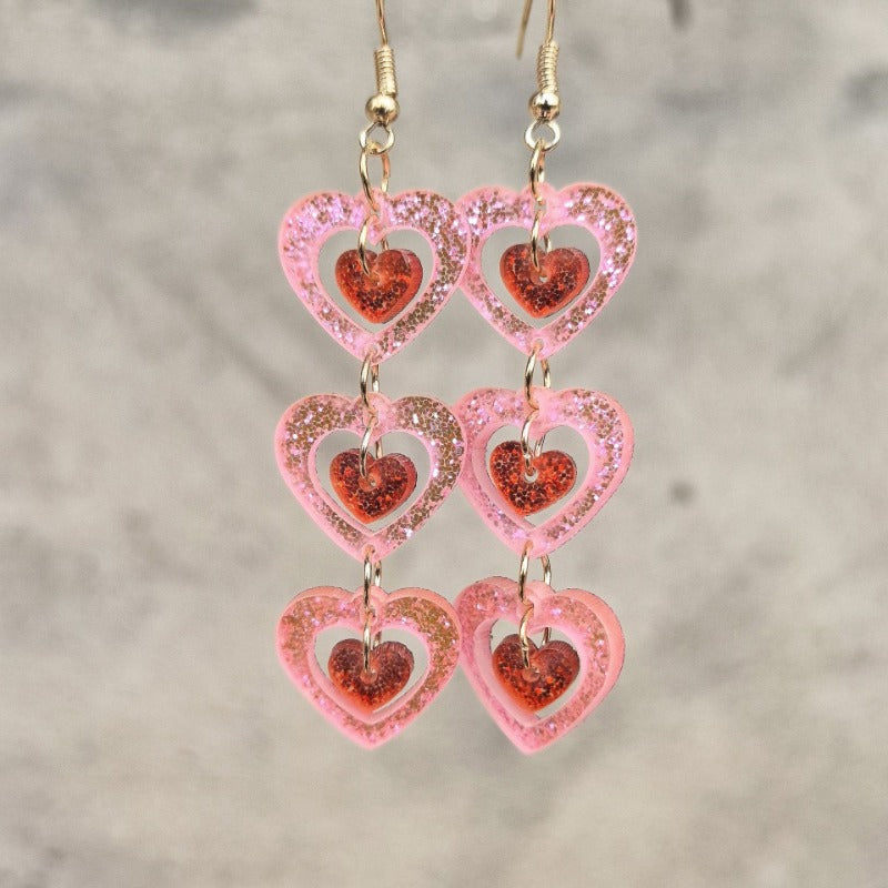 Wholesale Acrylic Valentine's Day Series Pink Earrings ACC-ES-XueP047