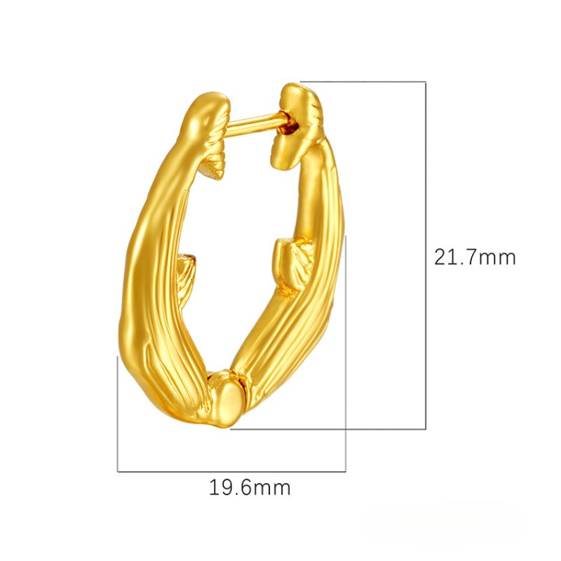 Wholesale Stainless Steel Non-fading Exaggerated Earrings ACC-ES-MuShan064