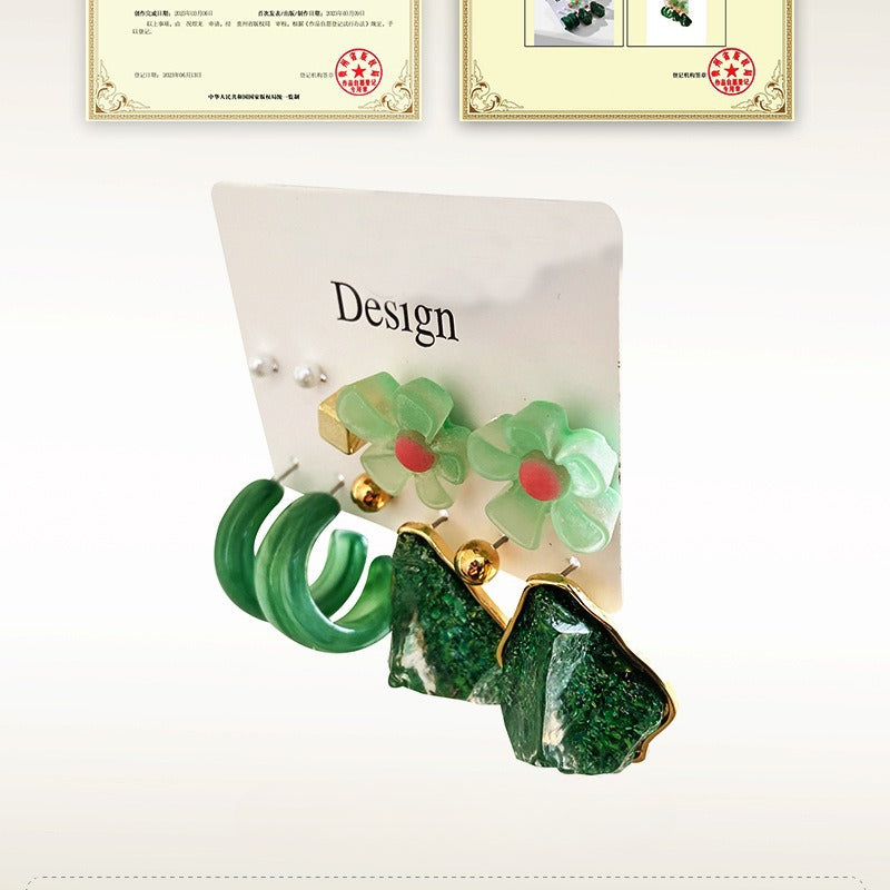 Wholesale Acrylic Solid Color Flower Earrings Set ACC-ES-GuTe002