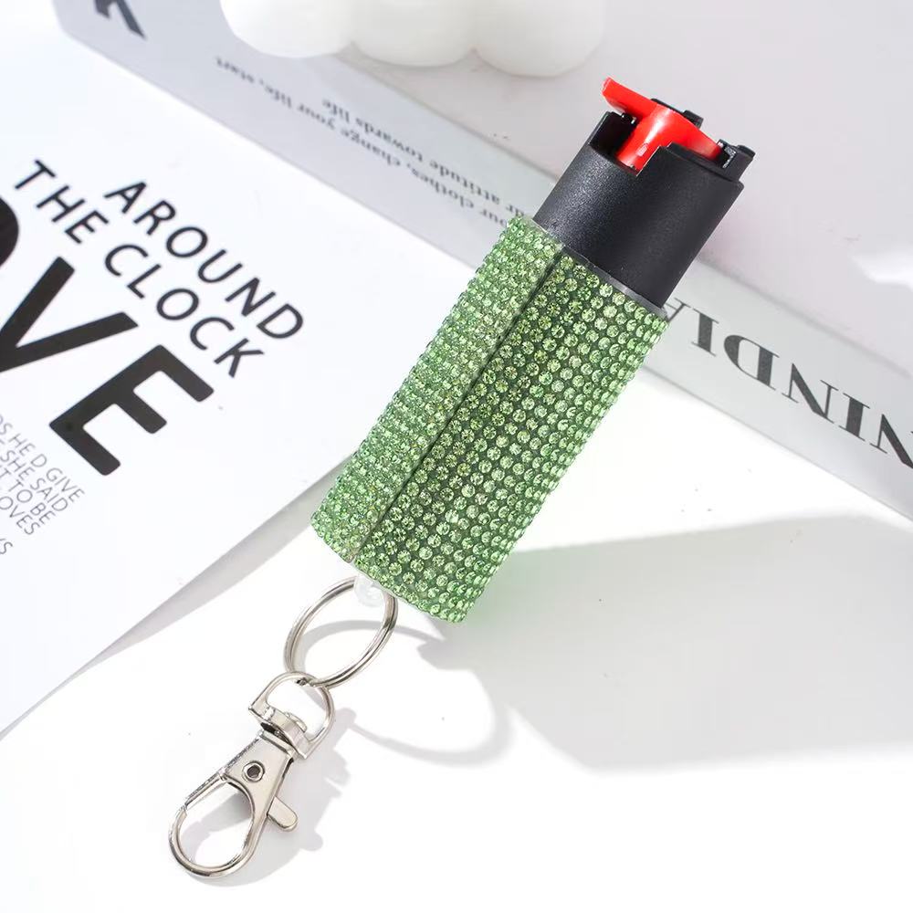 Wholesale Quick Release Spray Solid Color Rhinestone Keychain for Women