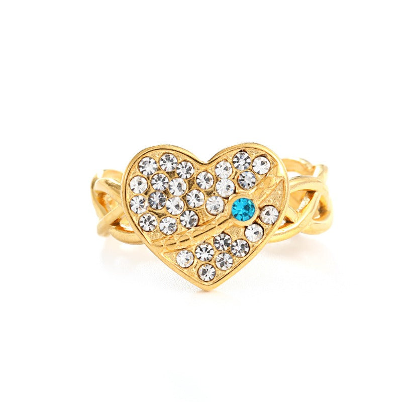 Wholesale Line Ring Micro-Inlaid Zirconia Stainless Steel Open Rings  ACC-RS-TaiMei005