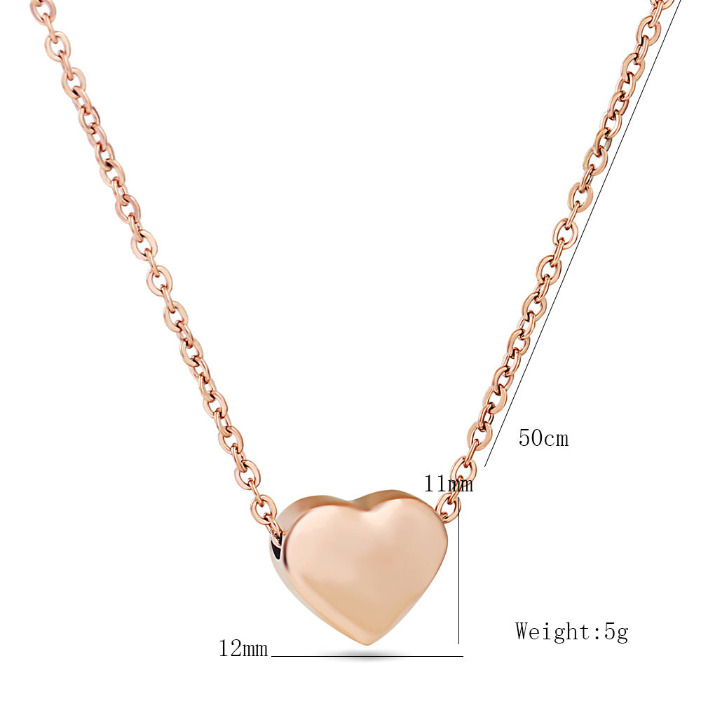 Wholesale 18K gold heart titanium steel clavicle necklace