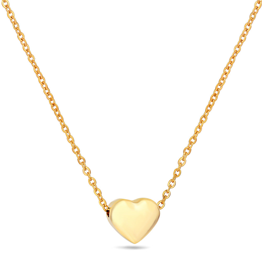 Wholesale 18K gold heart titanium steel clavicle necklace