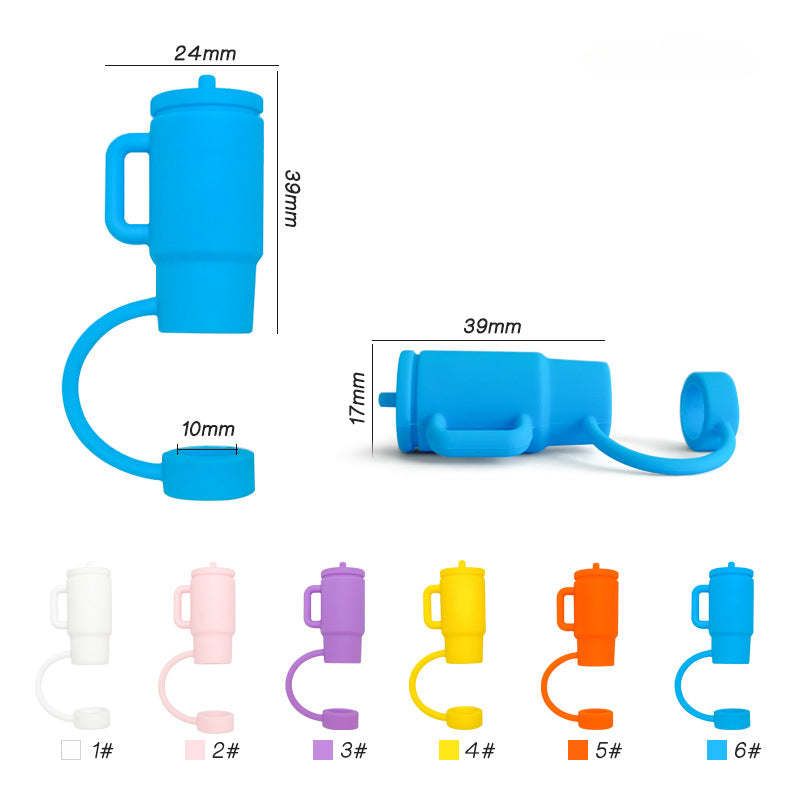 Wholesale 10pcs 10mm Straw Cover Silicone Straw Caps for Cup Decoration Straw Tube Cap ACC-SCR-WDX003