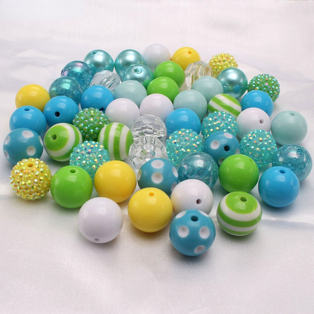 Wholesale 50PCS/Pack 20MM Mixed Color Acrylic Beads Bubblegum Beads