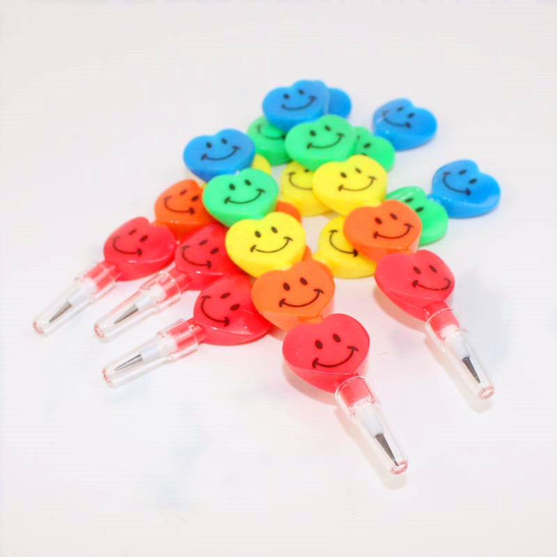 Wholesale Sweet Q-tip Face Pencil Heart Blocks Cute No-sharpening Pencil