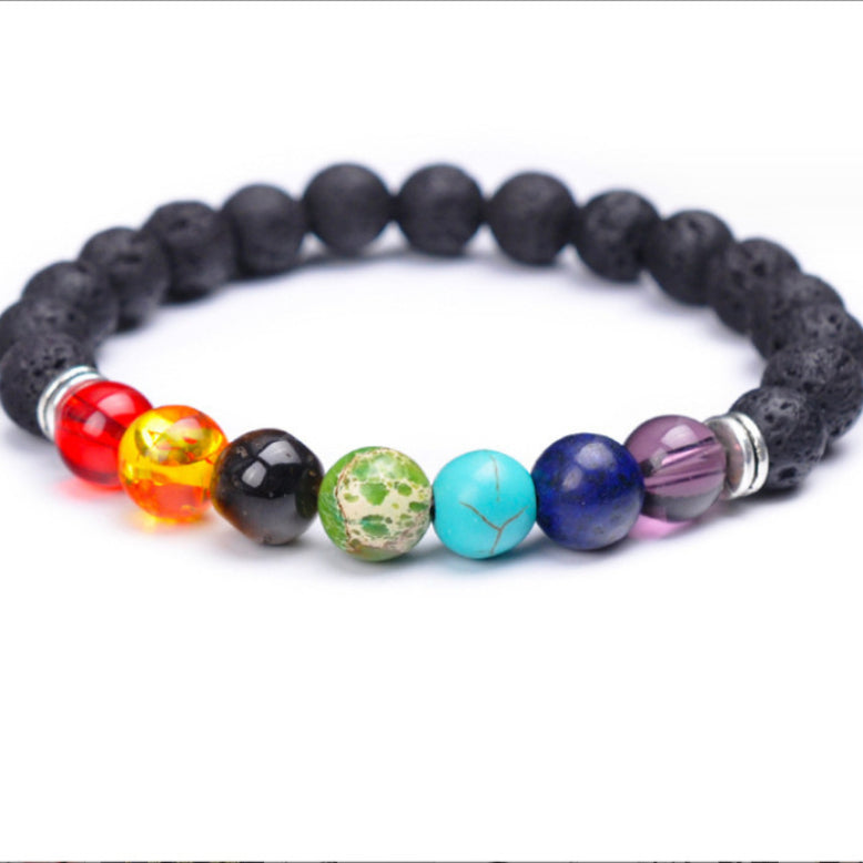 Wholesale Lava Volcanic Stone Leather Colorful Natural Stone Bracelet ACC-BT-Ceya003