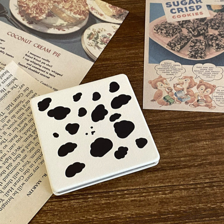 Wholesale Cartoon Double-sided Mirror PU Leather Portable Folding Small Mirror ACCVIP-MR-Haic003