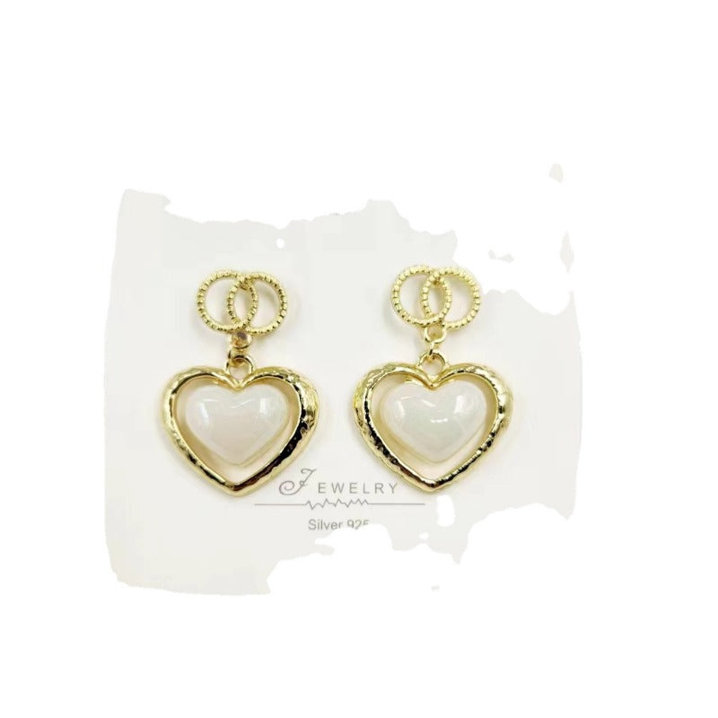 Wholesale S925 Silver Needle Peach Heart Pearl Earrings ACC-ES-JiuW004