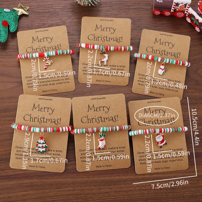 Wholesale Christmas Cute Elk Christmas Tree Braided Bracelet ACC-BT-ChuLian001