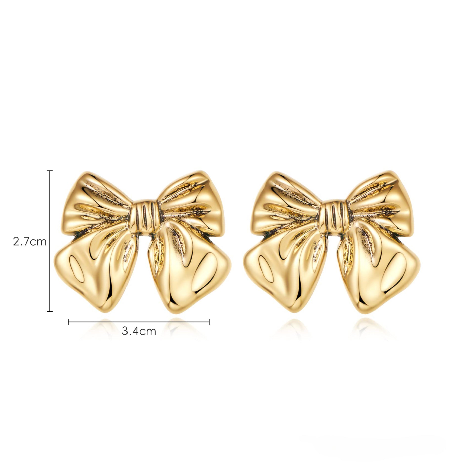 Wholesale Bow Earrings Copper Plated 18k Gold Earrings, Bow Knots, High Quality Jewelry ACC-ES-HuaChuang002