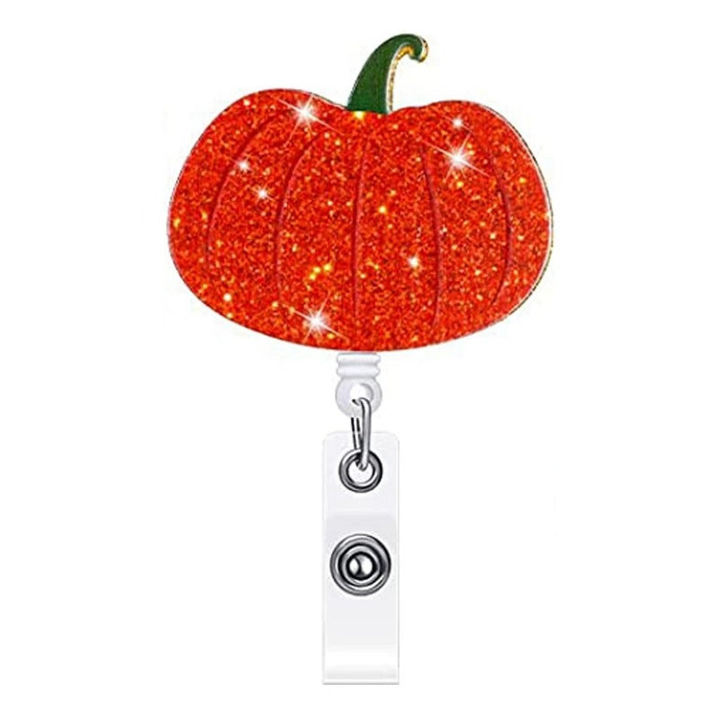 Wholesale Christmas Tree Holiday Glitter Badge Clip Retractable Keychain ACC-KC-LingYu011