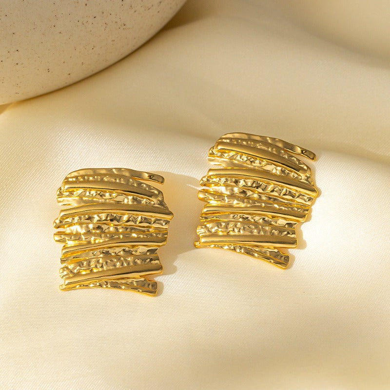 Wholesale 18K Gold Stainless Steel Earrings ACC-ES-QiYun005