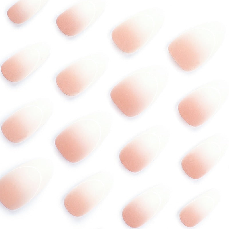 Wholesale 24 Pieces/box Pink and White Gradient Nails Kits Nail Stickers ACC-NS-LeFan256