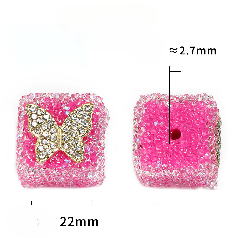 Wholesale of 5pcs Water Diamond Sugar Beads Butterfly Five Pointed Star Square Diamond Ball Beads ACC-BDS-BLG009