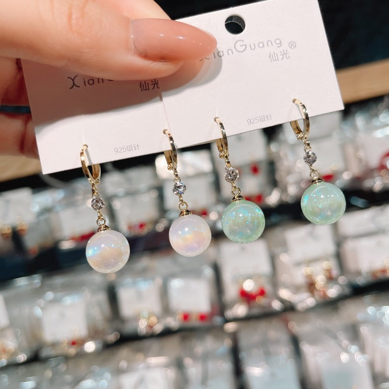 Wholesale Long Gold-plated Colorful Mermaid Pearl Earrings ACC-ES-KaiKang001