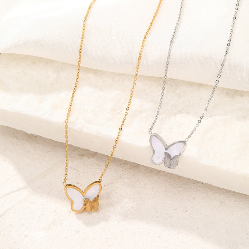Wholesale Butterfly Pendant Stainless Steel Necklaces ACC-NE-YunHe004