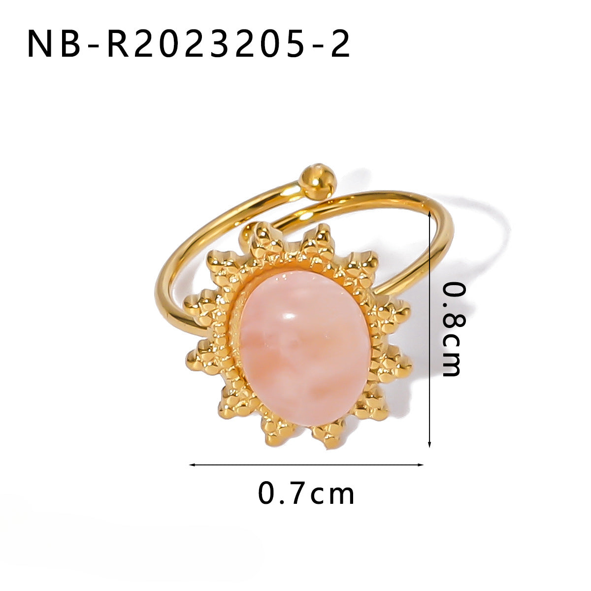 Wholesale Stainless Steel Ring Inlaid Natural Stone Open Adjustable Rings ACC-RS-XinY016