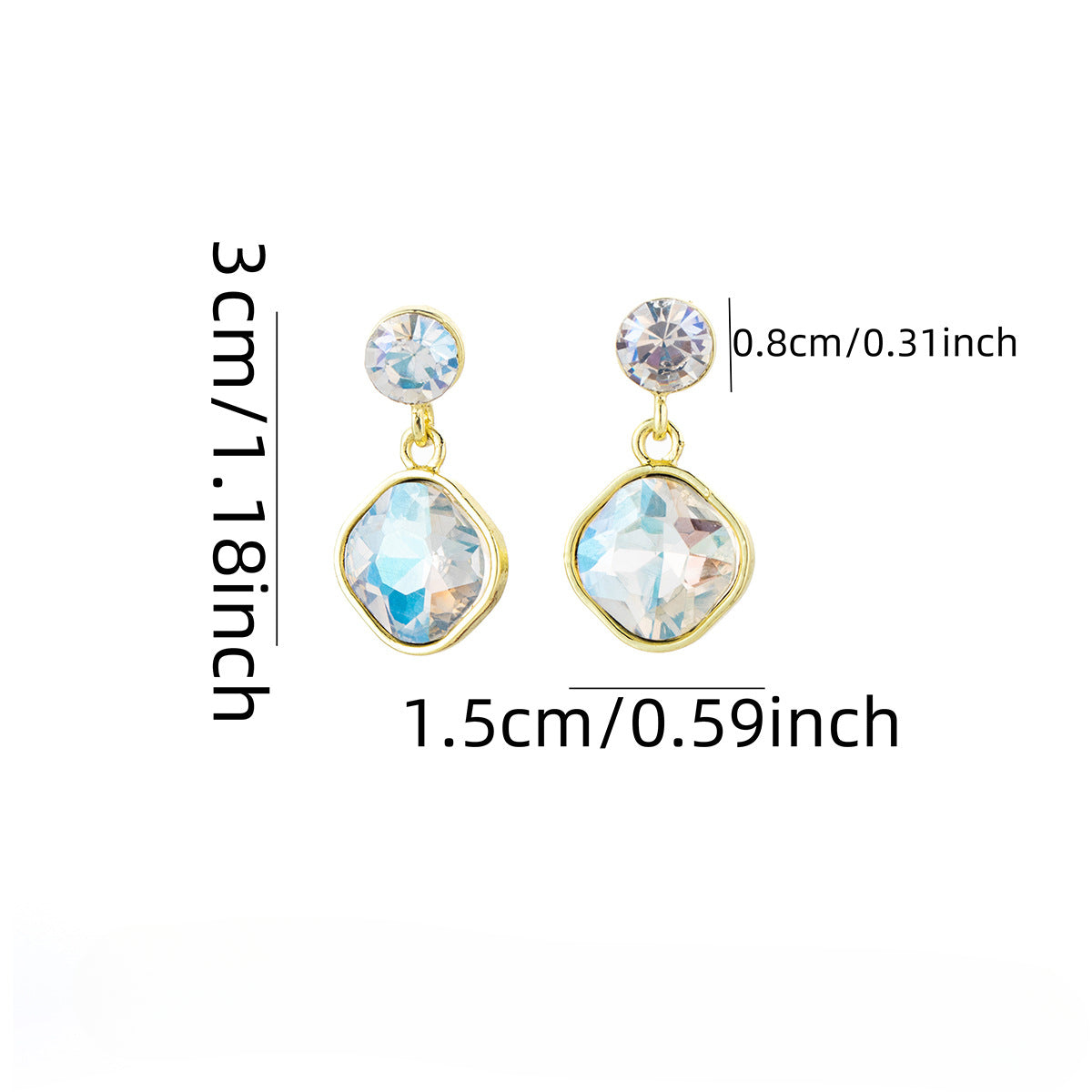 Wholesale Light Luxury Style Blue Fantasy Vermiculite Earrings ACC-ES-MDD059