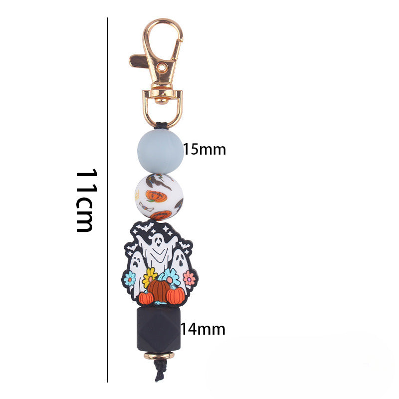 Wholesale Cartoon Halloween Silicone Beaded Keychain ACC-KC-GuangTian086