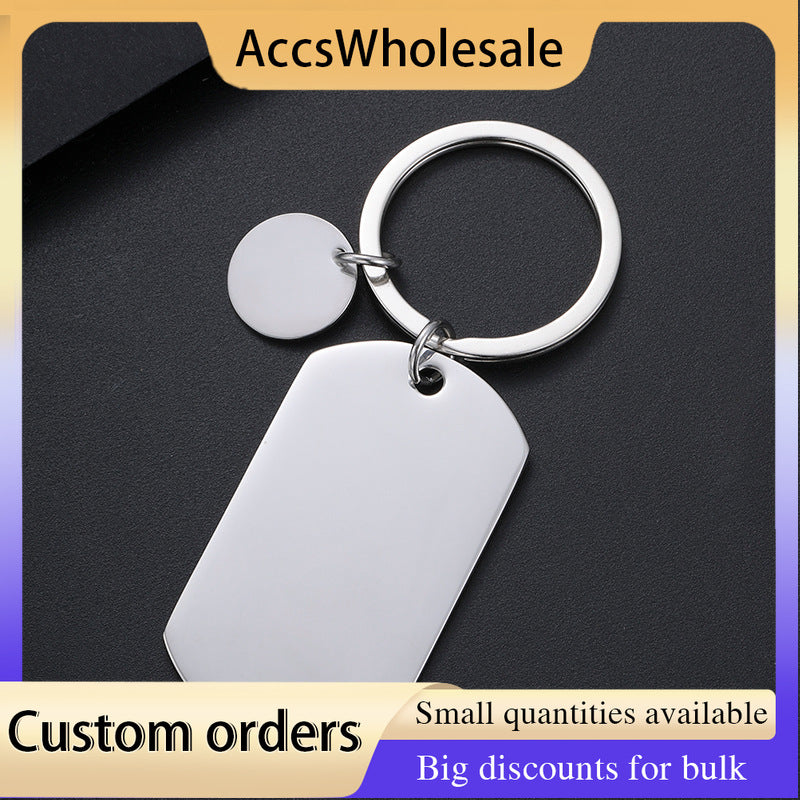 Custom Keychain with Laser Engraved Text or Logo - Multi-color Small Round Metal Keychain