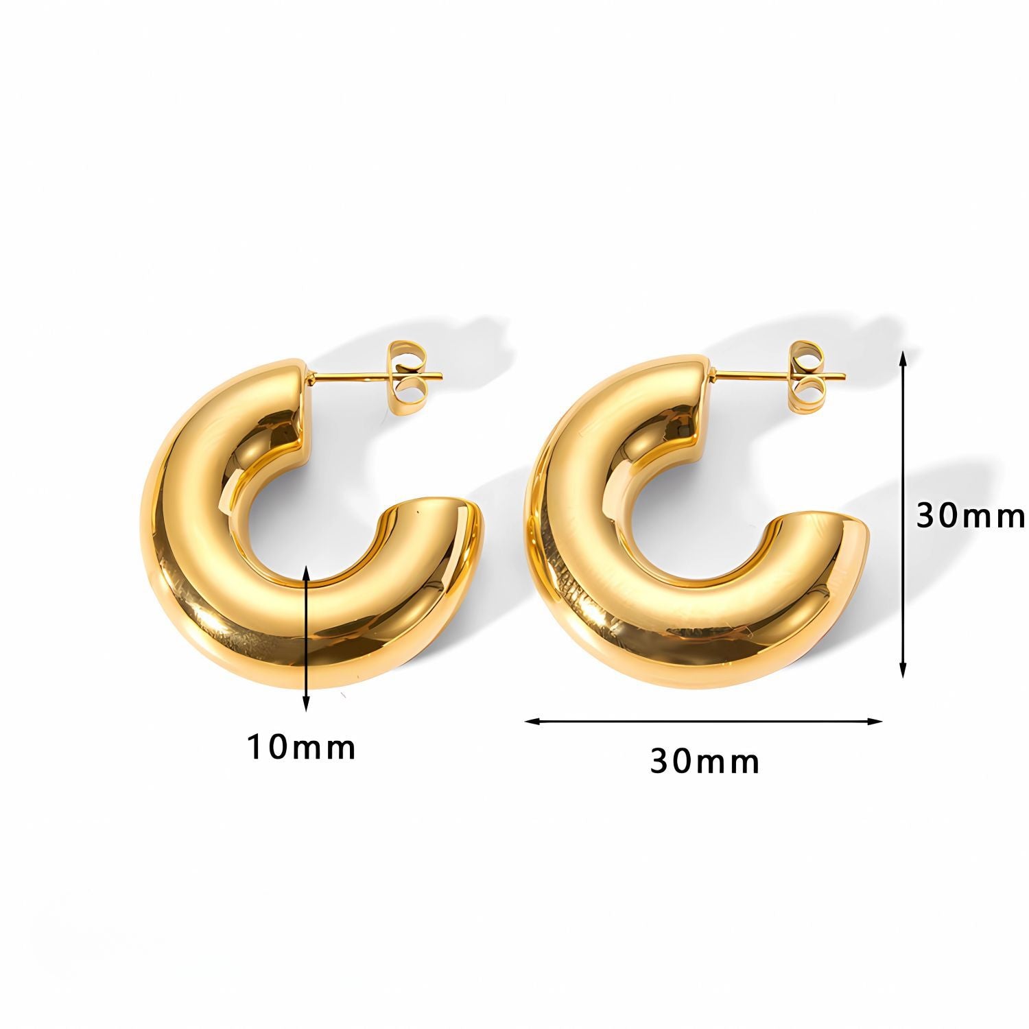 Wholesale Curved 18K Gold Stainless Steel Earrings ACC-ES-LiQuan011