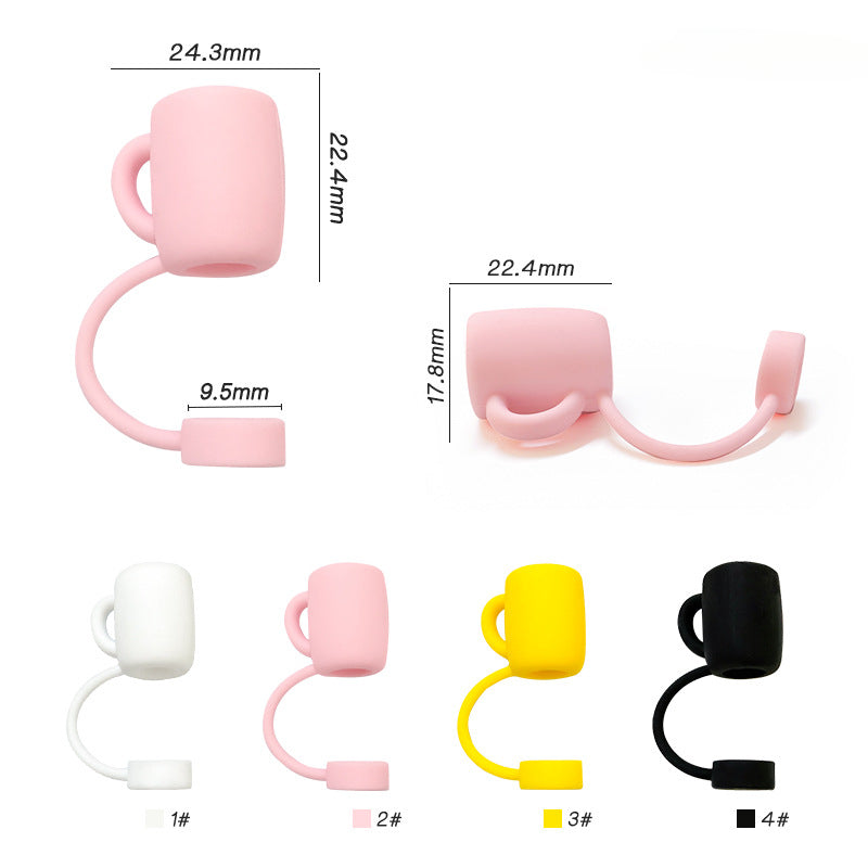 Wholesale 10pcs 10mm Straw Cover Silicone Straw Caps for Cup Decoration Straw Tube Cap ACC-SCR-WDX003