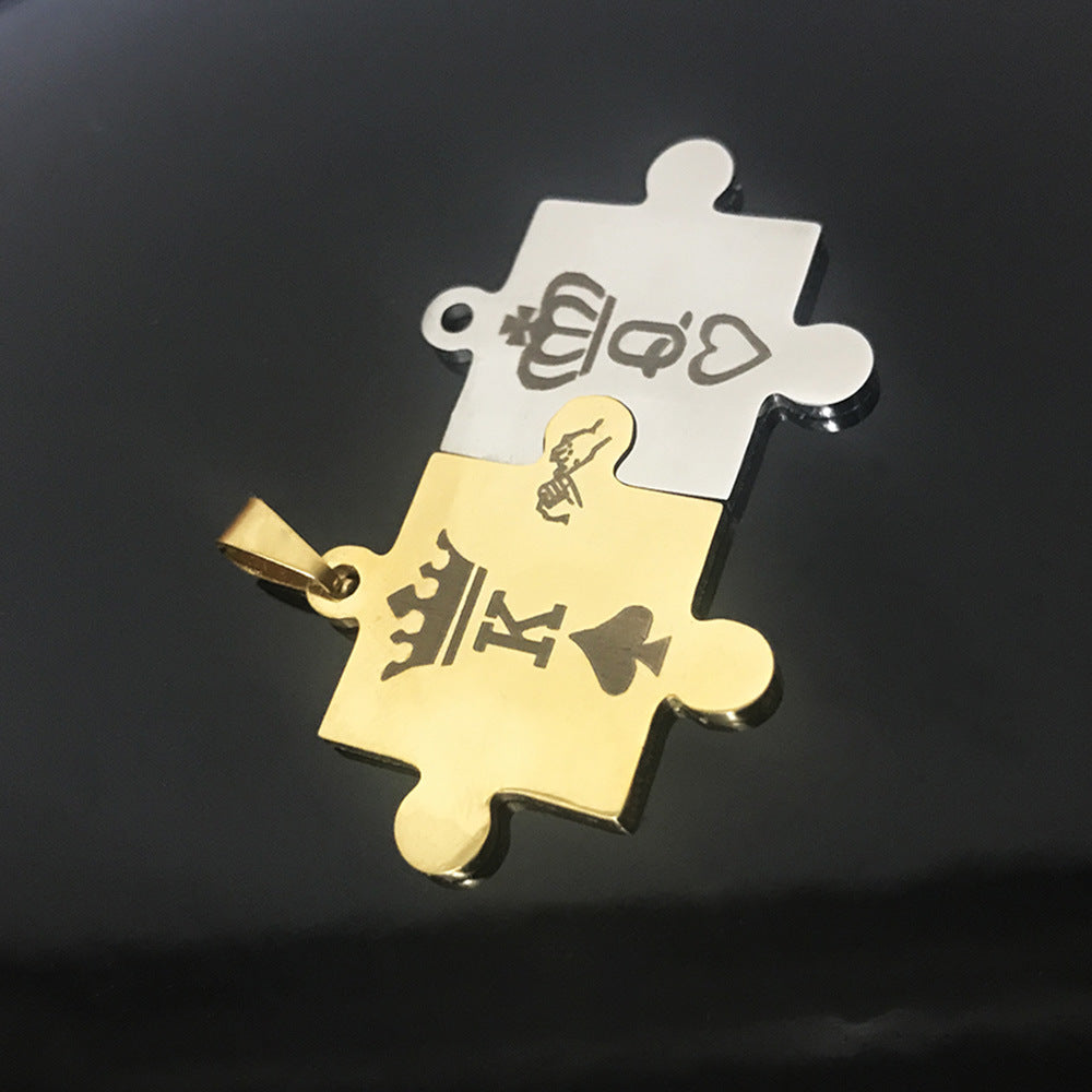 Wholesale Stainless Steel Splicing King Queen Necklaces ACC-NE-Huhe002