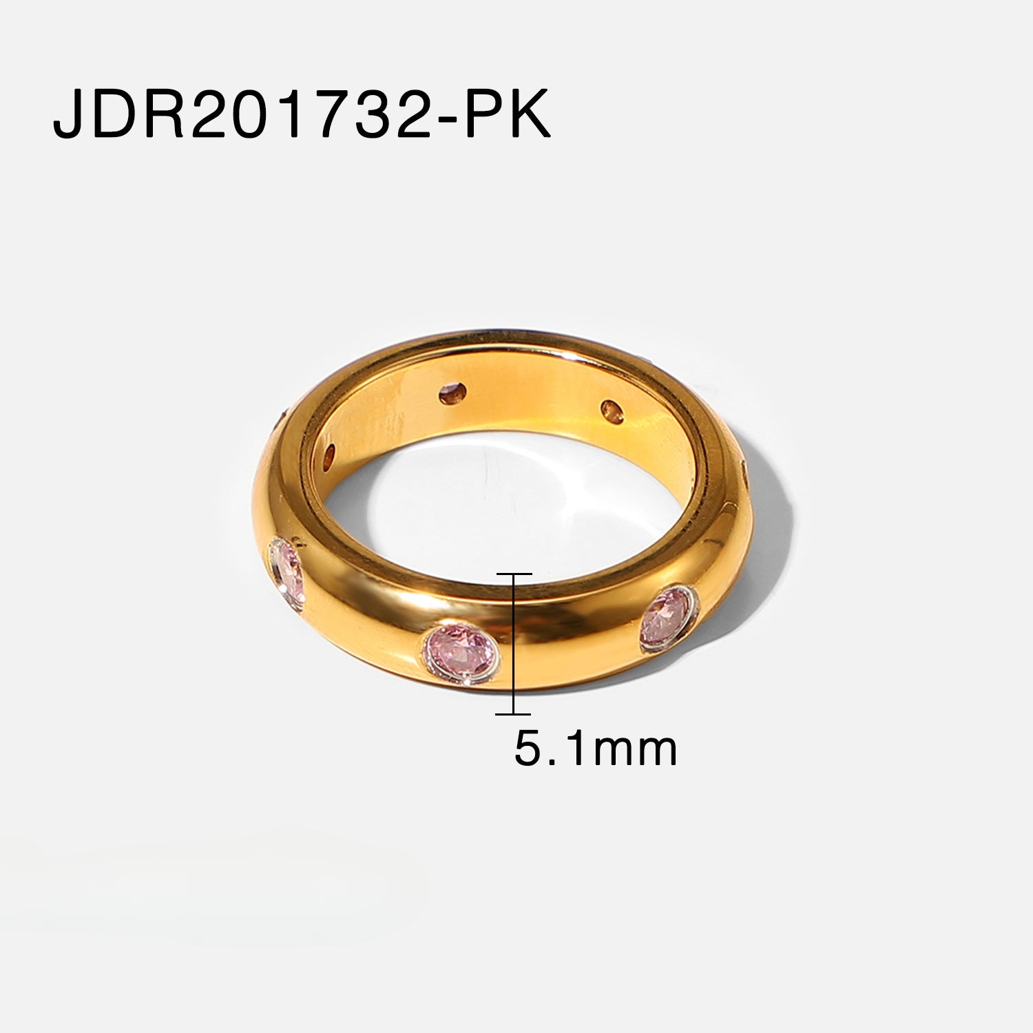 Wholesale 18K Gold Plated Stainless Steel Zircon Rings ACC-RS-WanX010