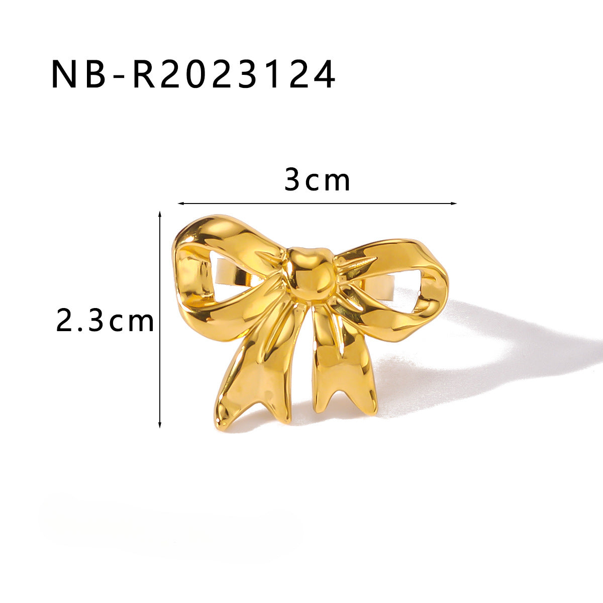 Wholesale Bow Stainless Steel Zircon Textured Rings Set ACC-RS-Xiny009