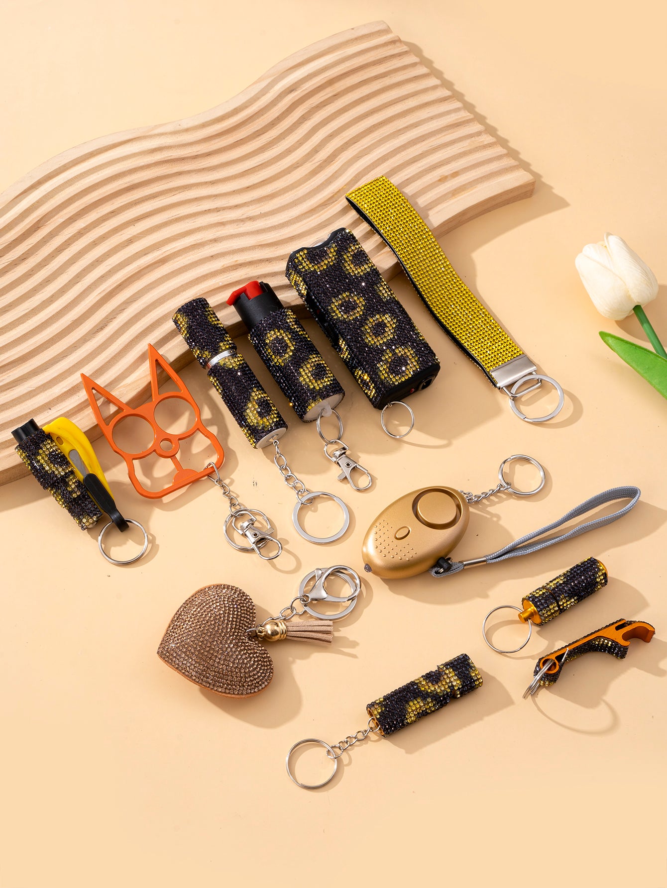 Wholesale Outdoor DIY Keychain 11-piece Set Jewelry Accessories Bottle Convenient Keychain Pendant ACCVIP-KC-ZhiYa020