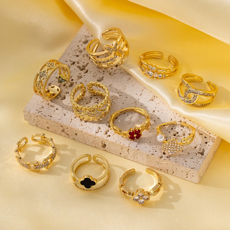 Wholesale Non-fading Open Adjustable Ring ACC-RS-QiYun001