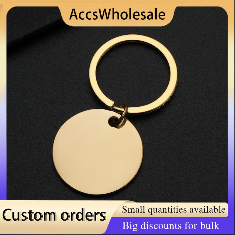 Custom Keychains with Laser Engraved Text or Logo - Multicolor Medal Metal Keychains
