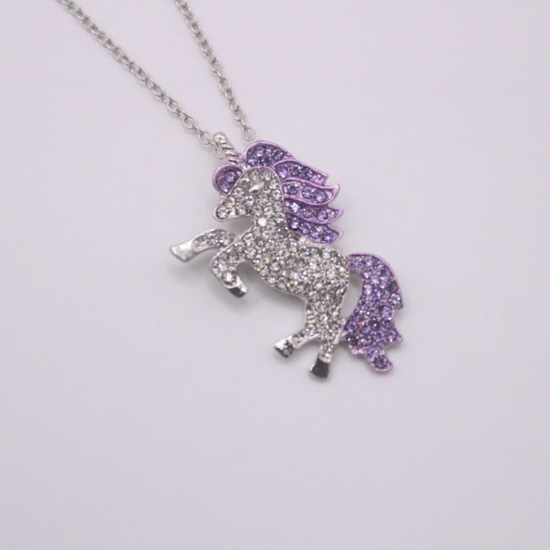 Wholesale Pegasus Necklace Micro Diamond Unicorn Pendant Sweater Chain ACC-NE-LvPai002