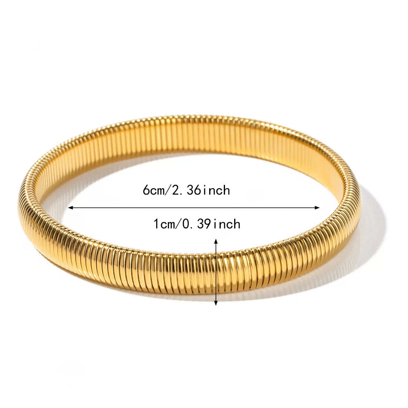 Wholesale Titanium Steel Bracelet with Exaggerated Metal Vertical Stripes ACC-BT-BTB001