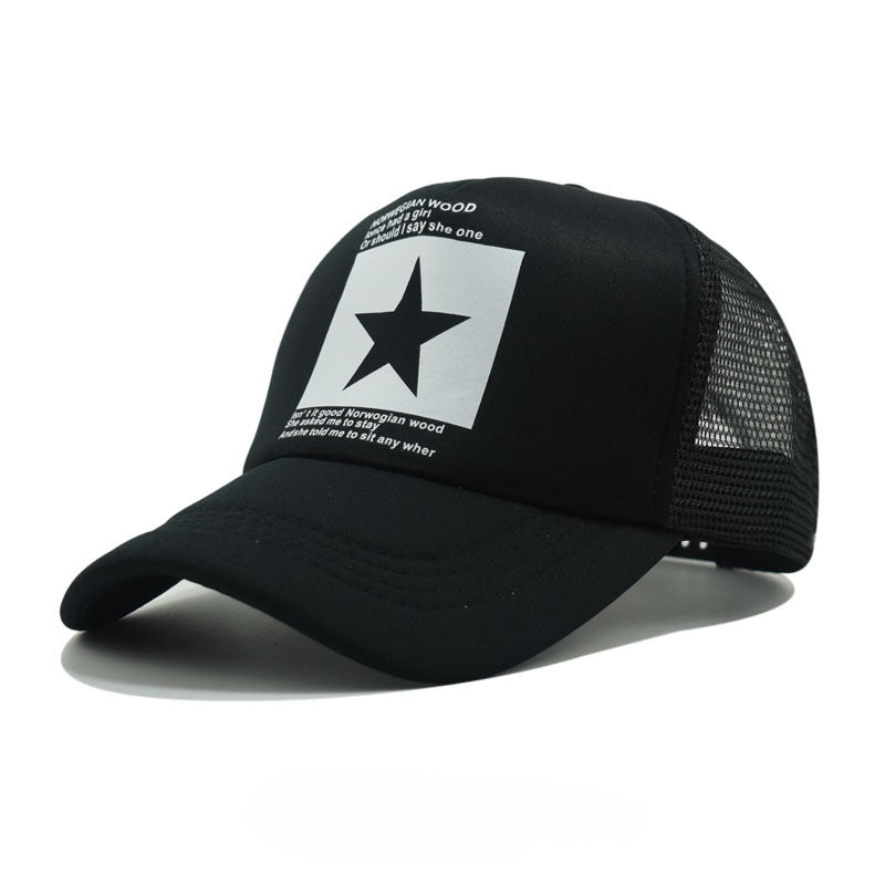 Wholesale Retro Printed Mesh Hat Five-pointed Star Baseball Cap ACC-HT-Xiny010