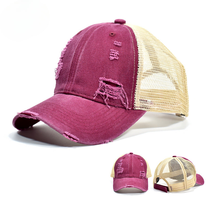 Wholesale Mesh Hat Cotton Hole Plain Baseball Cap ACC-HT-XinMao002