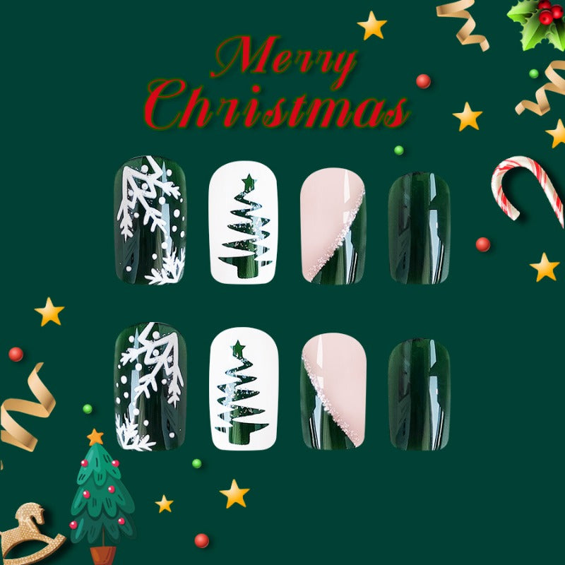 Wholesale 24 Pieces/box Christmas Tree Snowflake Nails Kits Nail Stickers ACC-NS-GuaiXL120