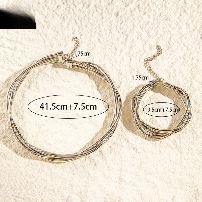 Wholesale Multi-layer Elastic Snake Bone Twist Necklace Bracelet ACC-BT-YongGe009